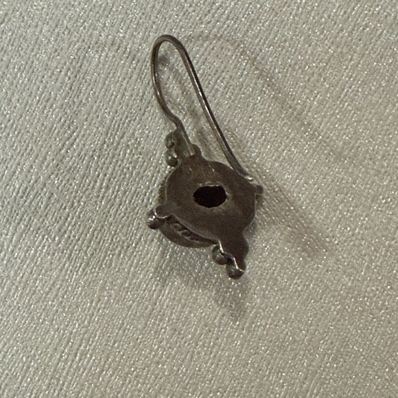 Vintage Red and Silver Dangle Earrings - Picture 2 of 3